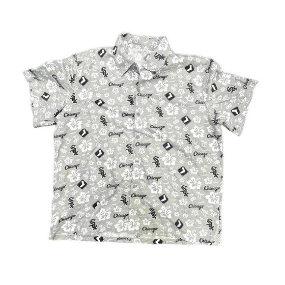 Beggars Day Other - Chicago WHITE SOX MLB Theme Gray Casual Button Down Shirt BASEBALL FAN SPORTS XL